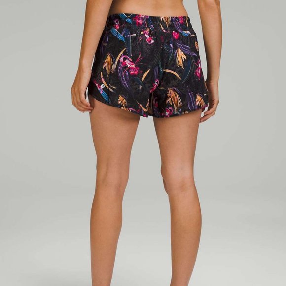 lululemon athletica Pants - Lululemon Hotty Hot Low-Rise Lined Short 4" Veiled Floral Black Multi 10